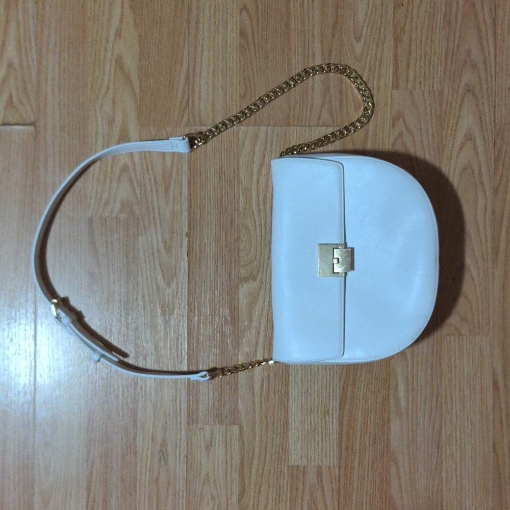Marina Rinaldi White Leather Shoulder Bag Classic